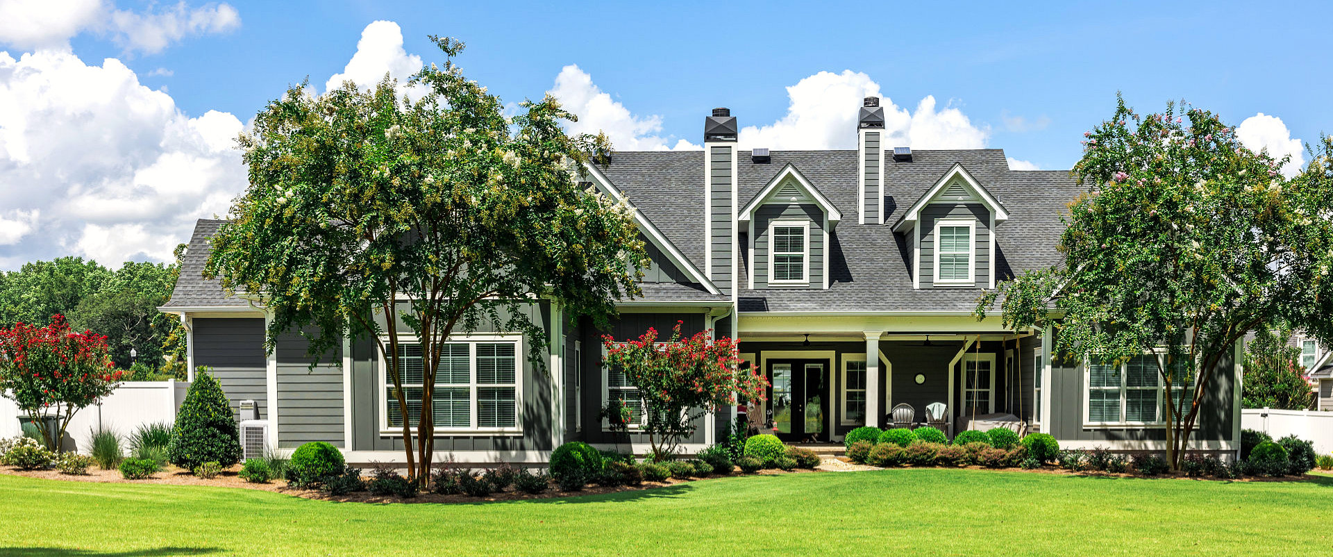 modern house with trees