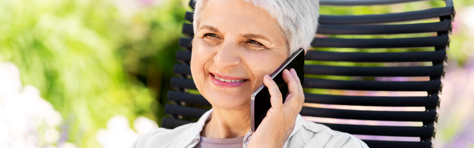 elderly woman calling